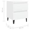 Stylish Bed Cabinet in White - 40x35x50 cm Engineered Wood