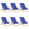 Royal Blue Beach Towels - 6 pcs, 60x135 cm, 400 GSM