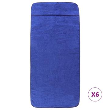 Royal Blue Beach Towels - 6 pcs, 60x135 cm, 400 GSM