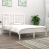 Bed Frame White Solid Wood 120x190 cm Small Double Colour white Size 120 x 190 cm 