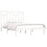 White Solid Wood Bed Frame 120x190 cm - Modern Style