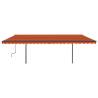 Manual Retractable Awning with LED 6x3 m - Orange & Brown