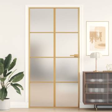 Interior Door Slim Golden - 102.5x201.5 cm Tempered Glass