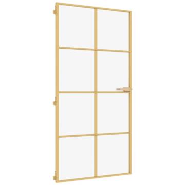 Interior Door Slim Golden - 102.5x201.5 cm Tempered Glass