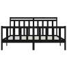 Black Solid Wood Pine Bed Frame 200x200 cm - Hipomarket