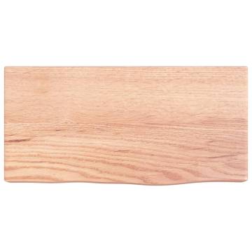 Wall Shelf Light Brown - Solid Oak Wood 40x20x6 cm