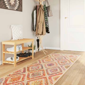 Washable Multicolour Rug 80x300 cm - Soft & Anti-Slip