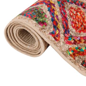 Washable Multicolour Rug 80x300 cm - Soft & Anti-Slip