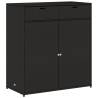 Garden Storage Cabinet Black - 105x55x113 cm Poly Rattan