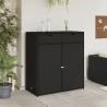 Garden Storage Cabinet Black - 105x55x113 cm Poly Rattan