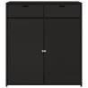 Garden Storage Cabinet Black - 105x55x113 cm Poly Rattan