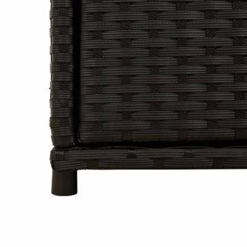 Garden Storage Cabinet Black - 105x55x113 cm Poly Rattan