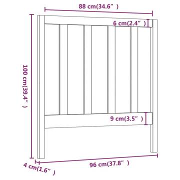 Stylish Solid Pine Bed Headboard - 96x4x100 cm | HipoMarket