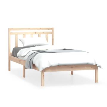 Solid Wood Pine Bed Frame 100x200 cm - Stylish & Durable