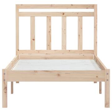 Solid Wood Pine Bed Frame 100x200 cm - Stylish & Durable