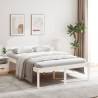 Bed Frame White 135x190 cm Double Solid Wood Pine Colour white Size 4ft6 double 