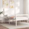 White Solid Wood Bed Frame with Headboard 100x200 cm - HipoMarket