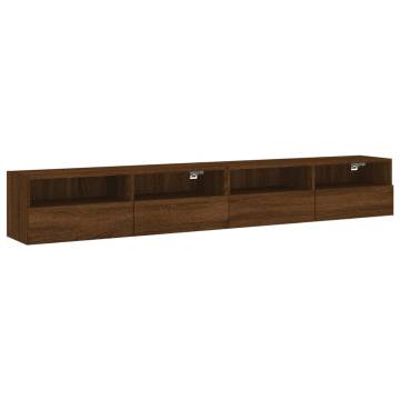 TV Wall Cabinets 2pcs Brown Oak - Engineered Wood 100x30x30 cm