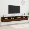 TV Wall Cabinets 2pcs Brown Oak - Engineered Wood 100x30x30 cm