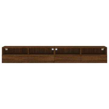 TV Wall Cabinets 2pcs Brown Oak - Engineered Wood 100x30x30 cm