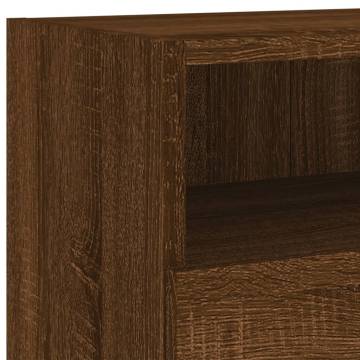 TV Wall Cabinets 2pcs Brown Oak - Engineered Wood 100x30x30 cm