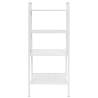 Ladder Bookcase 4 Tiers Metal White - Stylish & Compact Storage