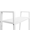 Ladder Bookcase 4 Tiers Metal White - Stylish & Compact Storage