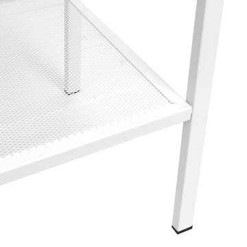 Ladder Bookcase 4 Tiers Metal White - Stylish & Compact Storage