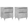 Concrete Grey Bedside Cabinets - Set of 2 | Hipomarket