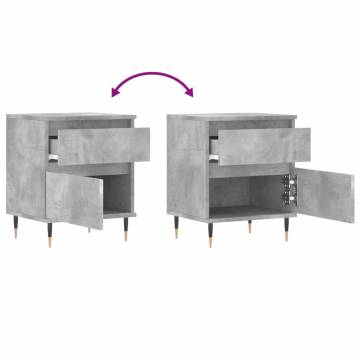 Concrete Grey Bedside Cabinets - Set of 2 | Hipomarket