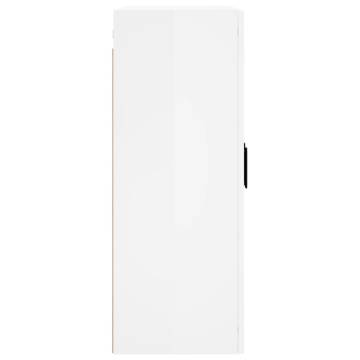 High Gloss White Wall Mounted Cabinets - Set of 2 | Hipo Market