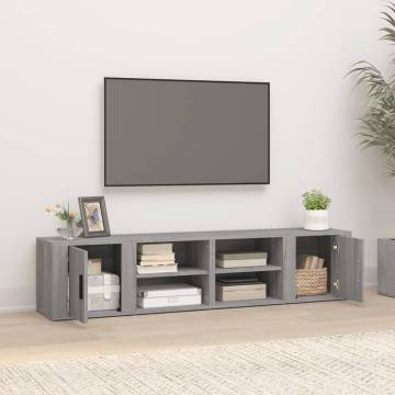 Stylish Grey Sonoma TV Cabinets - 80x31.5x36 cm (2 pcs)