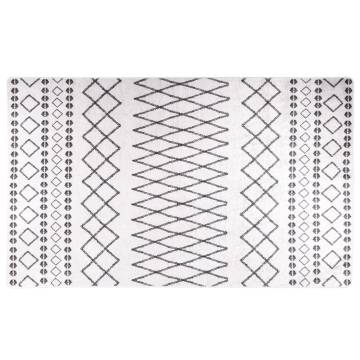 Washable Black & White Rug 120x170 cm | Anti-Slip Design