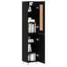 Stylish Highboard Black 34.5x34x180 cm | Hipomarket