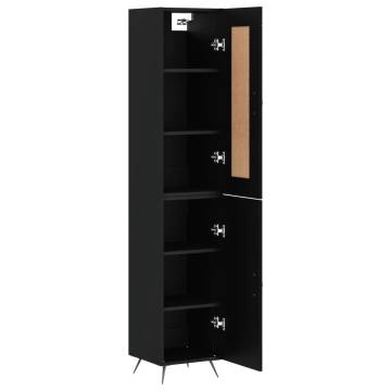 Stylish Highboard Black 34.5x34x180 cm | Hipomarket