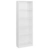 5-Tier High Gloss White Book Cabinet - Stylish Home Storage