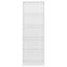 5-Tier High Gloss White Book Cabinet - Stylish Home Storage