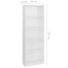 5-Tier High Gloss White Book Cabinet - Stylish Home Storage