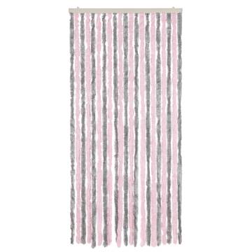 Fly Curtain Silver Grey & Pink 100x220 cm | Hipomarket