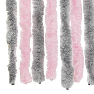 Fly Curtain Silver Grey & Pink 100x220 cm | Hipomarket