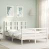 Bed Frame with Headboard White 140x190 cm Solid Wood Colour white Size 140 x 190 cm 