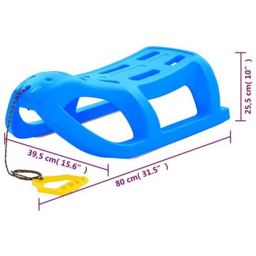 Sledge Blue 80x39.5x25.5 cm - Durable Polypropylene Toboggan