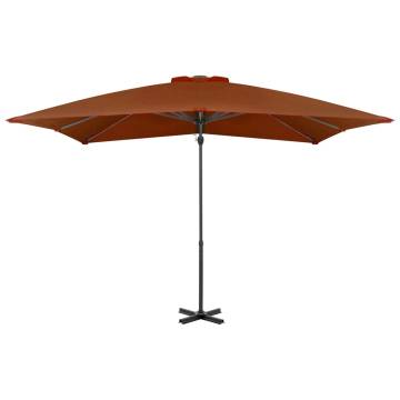 Cantilever Umbrella with Aluminium Pole - Terracotta 250x250 cm