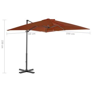 Cantilever Umbrella with Aluminium Pole - Terracotta 250x250 cm