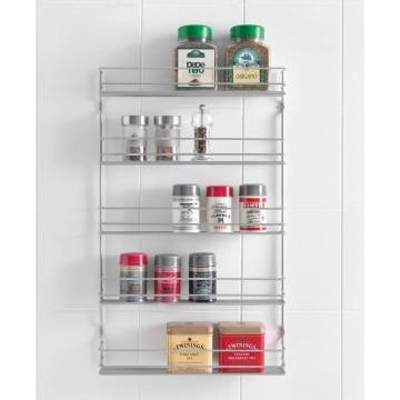 Metaltex 5-Tier Wall Spice Rack Pepito Silver | Organize Your Kitchen