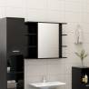 Bathroom Mirror Cabinet Black 80x20.5x64 cm Engineered Wood Colour black Quantity in Package 1 