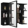 Stylish Black Bathroom Mirror Cabinet - 80x20.5x64 cm