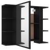 Stylish Black Bathroom Mirror Cabinet - 80x20.5x64 cm