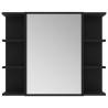 Stylish Black Bathroom Mirror Cabinet - 80x20.5x64 cm