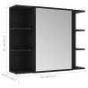 Stylish Black Bathroom Mirror Cabinet - 80x20.5x64 cm